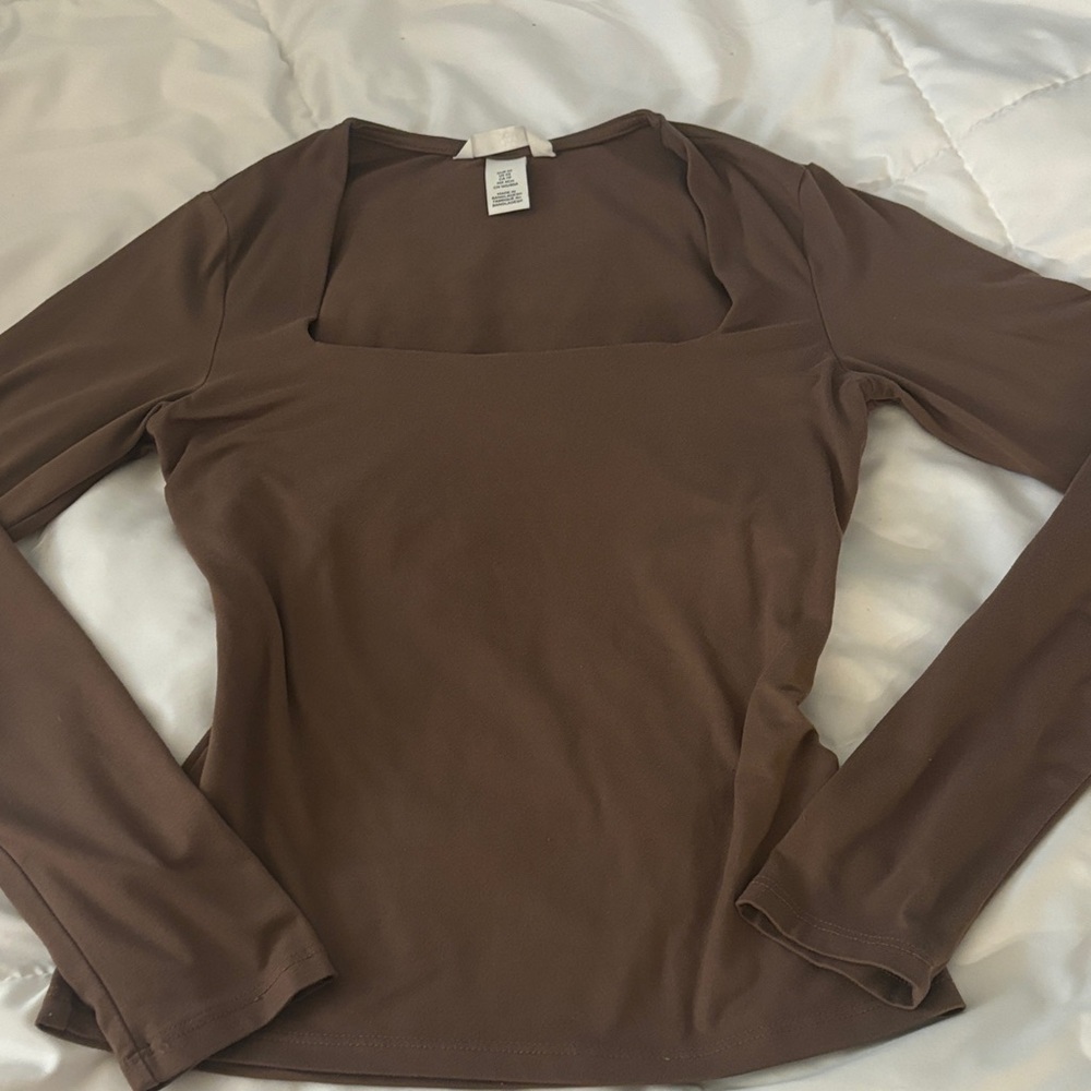 H&M Chocolate Brown Long Sleeve Top